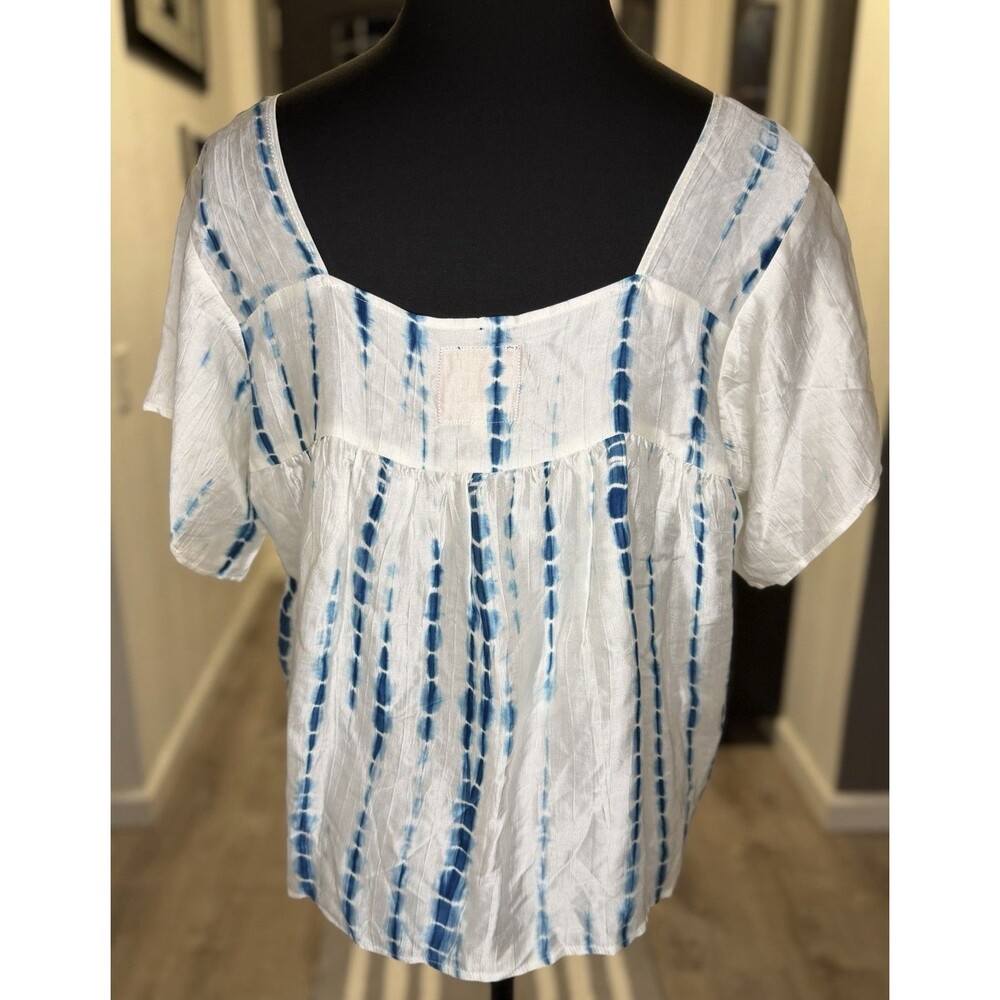 Bell by Alicia Bell Rita Tunic Top Women Size Small Blue Boho Sheer Silk